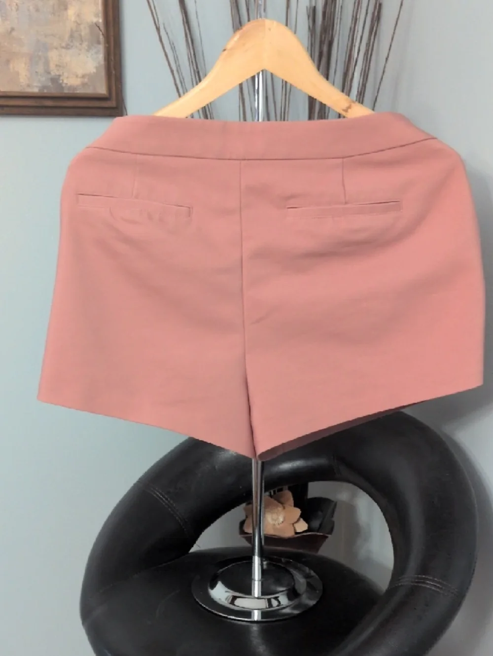 Express Corset-Tie Mid-Rise Shorts in Dusty Rose